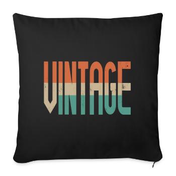 Vintage Style Retro Motiv Design - Sofakissenbezug 45 x 45 cm - Schwarz - Vorne