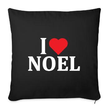 T-Shirt I love Noel T-Shirt Geschenkidee - Sofakissenbezug 45 x 45 cm - Schwarz - Vorne
