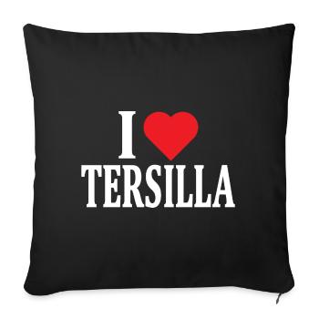 J’aime Tersilla t-shirt t-shirt idée cadeau - Housse de coussin décorative 45 x 45 cm - noir - Devant