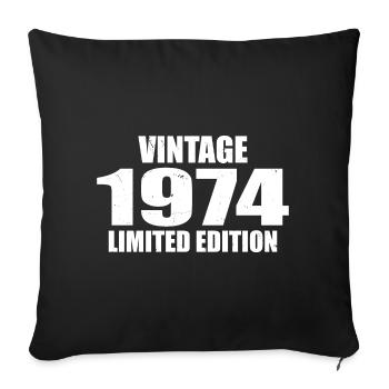 Vintage 1974 Birthday 1974 - Retro 1974 - Sofa pillowcase 17,3'' x 17,3'' (45 x 45 cm) - black - Front