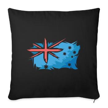 Illustration du drapeau de l’Australie Logo du signe d’art - Housse de coussin décorative 45 x 45 cm - noir - Devant