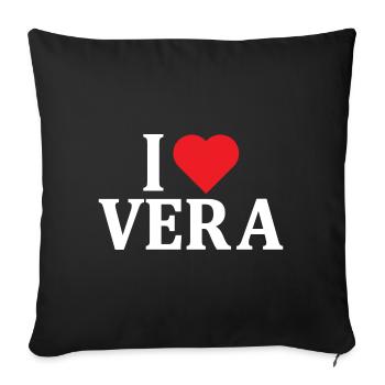 J’adore t-shirt Idée cadeau vrai t-shirt - Housse de coussin décorative 45 x 45 cm - noir - Devant