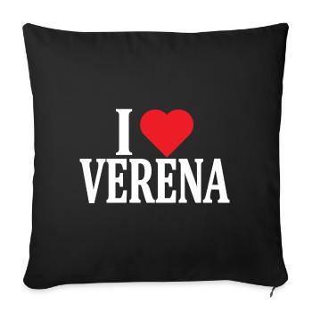 t-shirt I love Verena t-shirt idée cadeau - Housse de coussin décorative 45 x 45 cm - noir - Devant