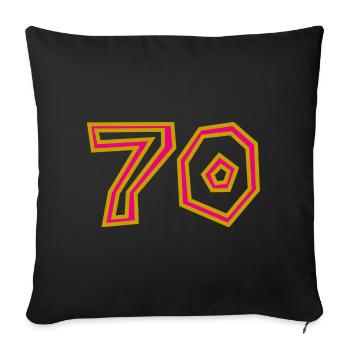 70. 70 ANS. 70e ANNIVERSAIRE. ANNIVERSAIRE 70 ANS. - Housse de coussin décorative 45 x 45 cm - noir - Devant
