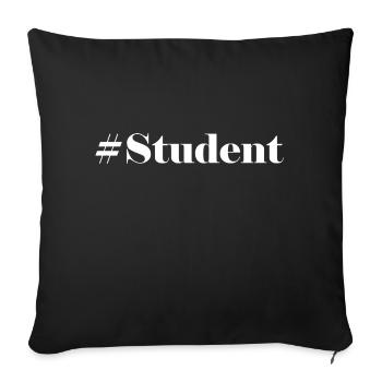 #Student Logo White - Sofa pillowcase 17,3'' x 17,3'' (45 x 45 cm) - black - Front