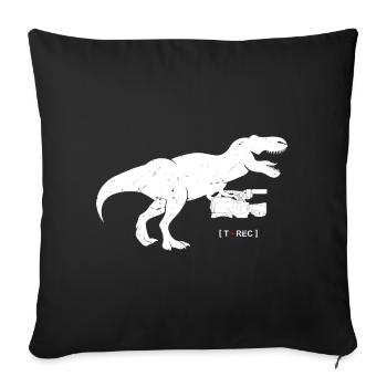 T-Rex Retro Recorder Silhouette - Housse de coussin décorative 45 x 45 cm - noir - Devant