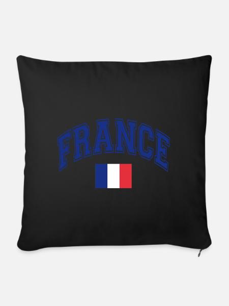 Frankreich Flagge - Sofakissenbezug 45 x 45 cm - Schwarz