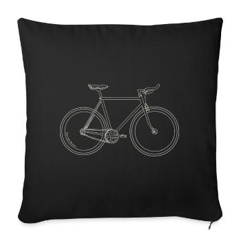 Bike Line Skizze Emblem - Sofakissenbezug 45 x 45 cm - Schwarz - Vorne