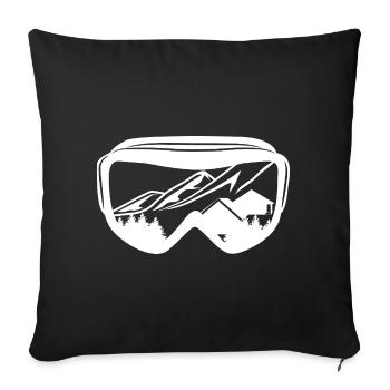 Lunettes de snowboard - Housse de coussin décorative 45 x 45 cm - noir - Devant