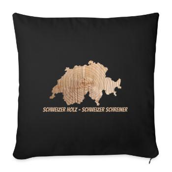 Bois suisse – Charpentier suisse | Pour les artisans - Housse de coussin décorative 45 x 45 cm - noir - Devant