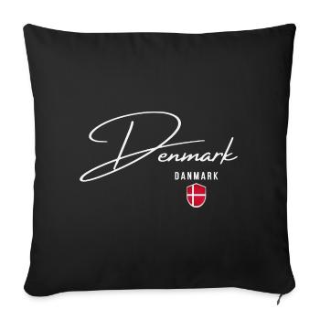J’adore le Danemark, un design minimaliste et élégant - Housse de coussin décorative 45 x 45 cm - noir - Devant