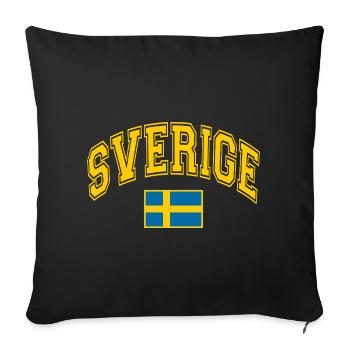 Drapeau de la Suède - Housse de coussin décorative 45 x 45 cm - noir - Devant