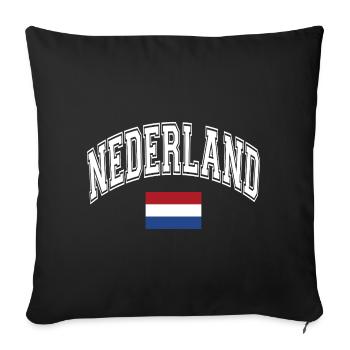 Netherlands Flag - Sofa pillowcase 17,3'' x 17,3'' (45 x 45 cm) - black - Front