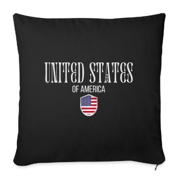 Originally from the USA, born in America - Sofa pillowcase 17,3'' x 17,3'' (45 x 45 cm) - black - Front