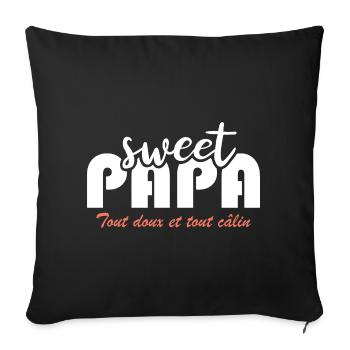 Sweet papa - Housse de coussin décorative 45 x 45 cm - noir - Devant