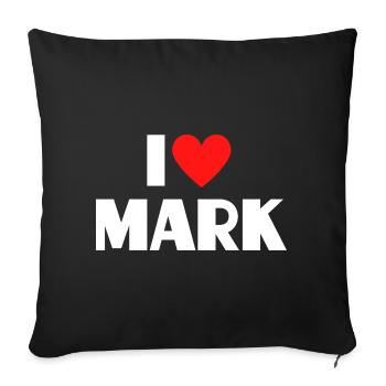 I love Mark Red Heart Romantic Name Fan - Sofa pillowcase 17,3'' x 17,3'' (45 x 45 cm) - black - Front