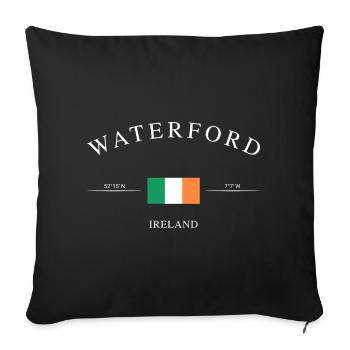Waterford Ireland – Holiday Souvenir & Gift - Sofa pillowcase 17,3'' x 17,3'' (45 x 45 cm) - black - Front
