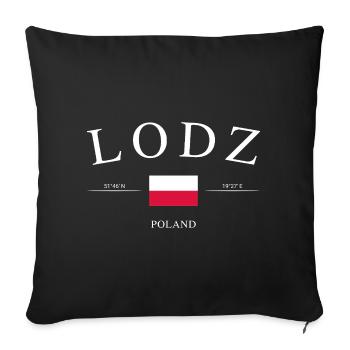 Łódź Polen – Urlaub Souvenir & Geschenk - Sofakissenbezug 45 x 45 cm - Schwarz - Vorne