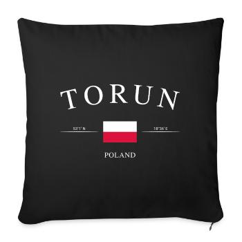 Toruń Polen – Urlaub Souvenir & Geschenk - Sofakissenbezug 45 x 45 cm - Schwarz - Vorne