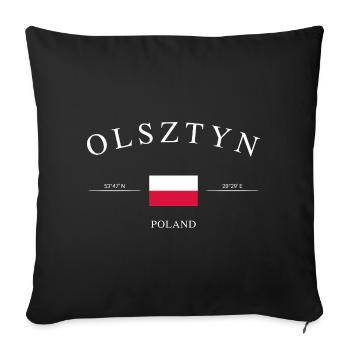 Olsztyn Poland – Holiday Souvenir & Gift - Sofa pillowcase 17,3'' x 17,3'' (45 x 45 cm) - black - Front