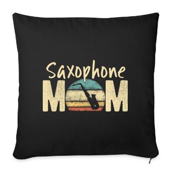 Saxophon Mama Retro Vintage Marching Band Design - Sofakissenbezug 45 x 45 cm - Schwarz - Vorne