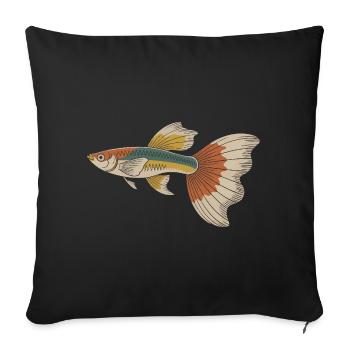 Colorful tropical fish Sailfin - Sofa pillowcase 17,3'' x 17,3'' (45 x 45 cm) - black - Front