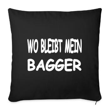 Excavatrice - Housse de coussin décorative 45 x 45 cm - noir - Devant