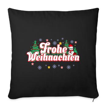 Frohe Weihnachten - Sofakissenbezug 45 x 45 cm - Schwarz - Vorne