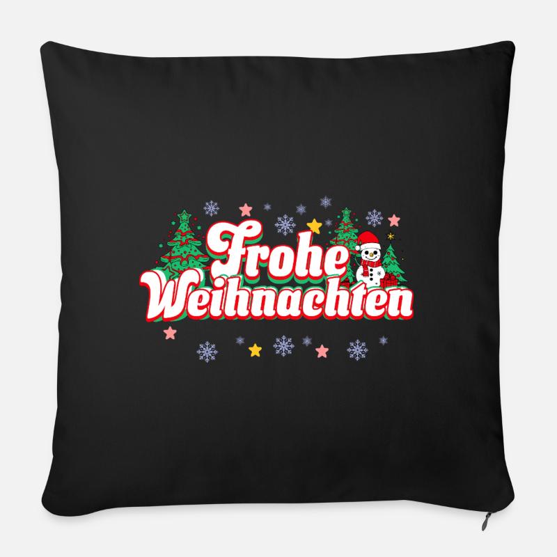 Frohe Weihnachten - Sofakissenbezug 45 x 45 cm - Schwarz