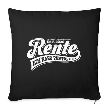 Rente 2026 | Retraite | Maison d’hôtes | J’ai fini - Housse de coussin décorative 45 x 45 cm - noir - Devant