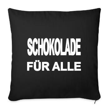 chocolate - Sofa pillowcase 17,3'' x 17,3'' (45 x 45 cm) - black - Front