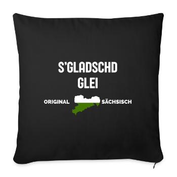 S’Gladschd Glei Dicton Est-Allemand - Housse de coussin décorative 45 x 45 cm - noir - Devant