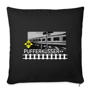 PUFFERKÜSSER - Sofakissenbezug 45 x 45 cm - Schwarz - Vorne