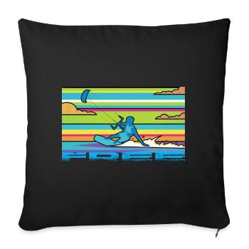 Le kitesurf - Housse de coussin décorative 45 x 45 cm - noir - Devant