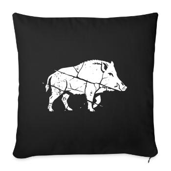 Wildschwein Mosaik Splitter Kunst Vektor - Sofakissenbezug 45 x 45 cm - Schwarz - Vorne