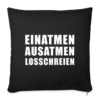 Inspire, expire, crie - Housse de coussin décorative 45 x 45 cm - noir - Devant