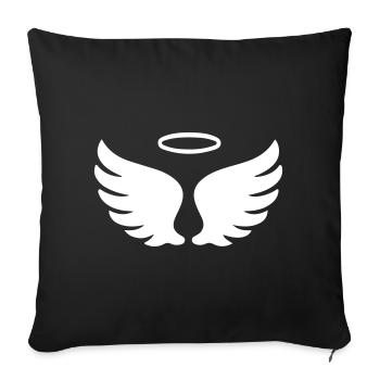 Wings Angel Symbol - Sofa pillowcase 17,3'' x 17,3'' (45 x 45 cm) - black - Front