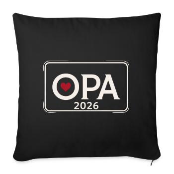 Annonce du Grand-père Fier OPA 2026 - Housse de coussin décorative 45 x 45 cm - noir - Devant