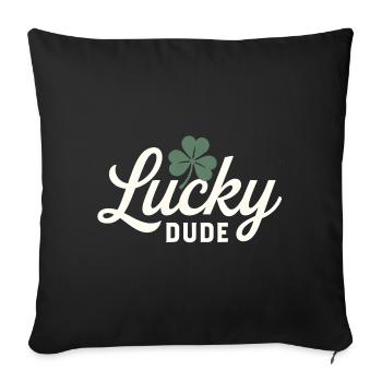 Lucky Dude with Four Leaf Clover  - Sofa pillowcase 17,3'' x 17,3'' (45 x 45 cm) - black - Front