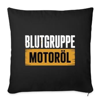 Groupe sanguin : conception du tournevis à huile moteur - Housse de coussin décorative 45 x 45 cm - noir - Devant