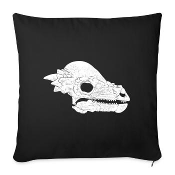 Pachycephalosaurus Fossil Schädel - Sofakissenbezug 45 x 45 cm - Schwarz - Vorne