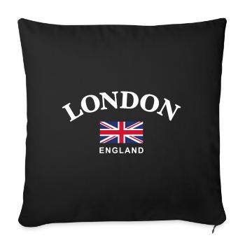 London, England - Sofa pillowcase 17,3'' x 17,3'' (45 x 45 cm) - black - Front