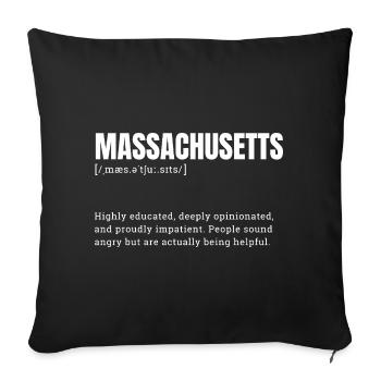 Faute de frappe grand format du Massachusetts - Housse de coussin décorative 45 x 45 cm - noir - Devant