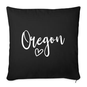 Oregon Heart Women's Love Oregon - Sofa pillowcase 17,3'' x 17,3'' (45 x 45 cm) - black - Front