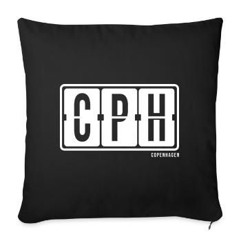 Copenhagen CPH, Souvenir du Sweat à capuche de la ville de Copenhaven - Housse de coussin décorative 45 x 45 cm - noir - Devant
