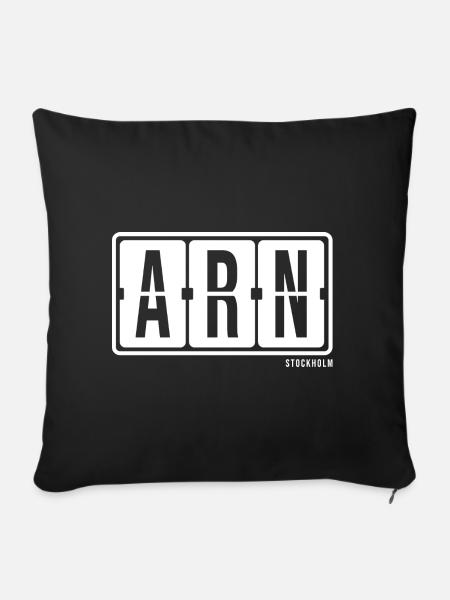 Stockholm ARN, City souvenir Tasche, Tasse, Polo - Sofakissenbezug 45 x 45 cm - Schwarz