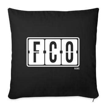 Rom FCO, City Souvenir Socken, Tasse, Mütze, Cap - Sofakissenbezug 45 x 45 cm - Schwarz - Vorne