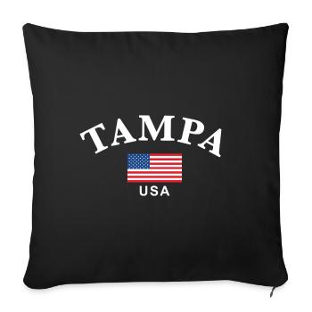 Tampa, USA - Sofa pillowcase 17,3'' x 17,3'' (45 x 45 cm) - black - Front