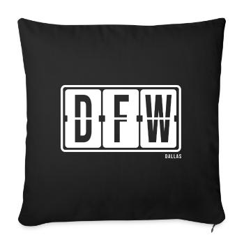 Dallas DFW, sweat à capuche, casquette, tasse souvenir de la ville - Housse de coussin décorative 45 x 45 cm - noir - Devant