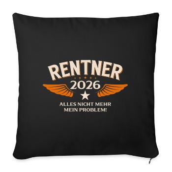 Pension Gift Man Retraite retraite 2026 Drôle - Housse de coussin décorative 45 x 45 cm - noir - Devant